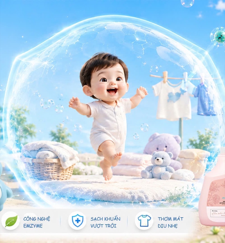 Nước giặt Mompa cho quần áo của bé