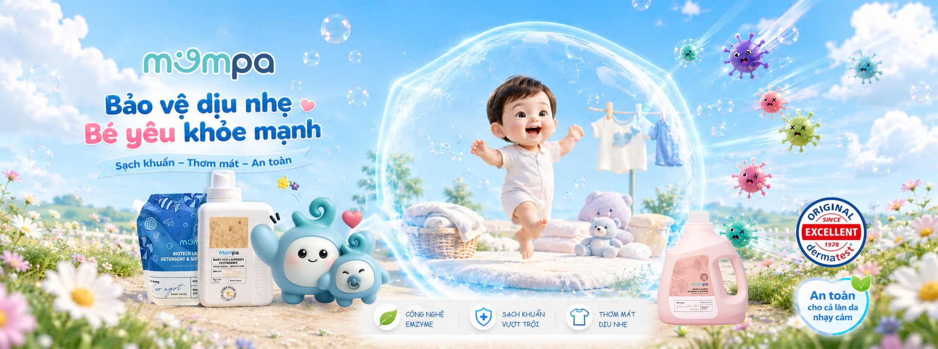 Nước giặt Mompa cho bé
